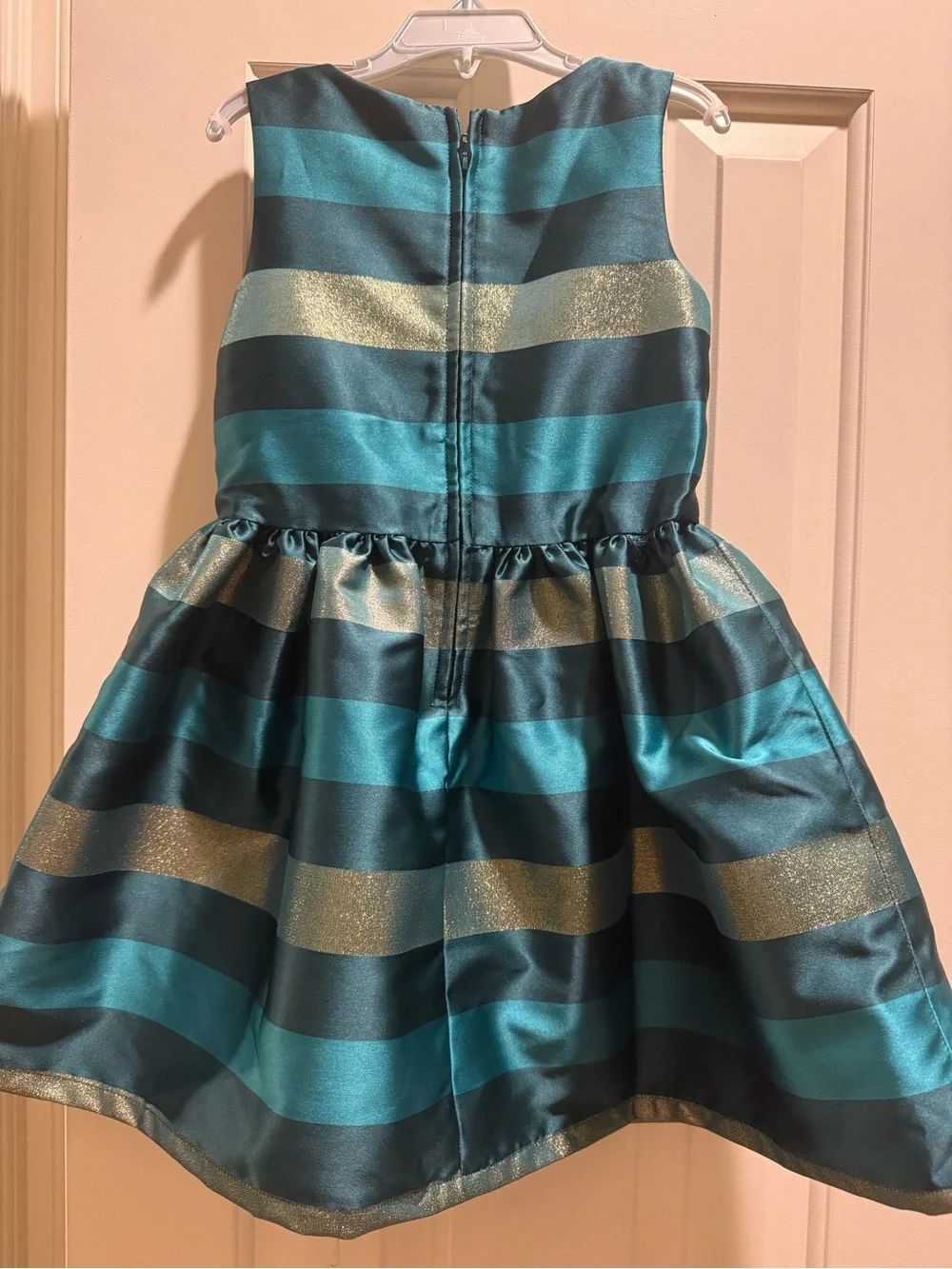 The Children's Place Teal & Dark Teal Metallic Stripe Dress